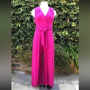 Shelby and Palmer Sleeveless Split Flare Leg
Jumpsuit